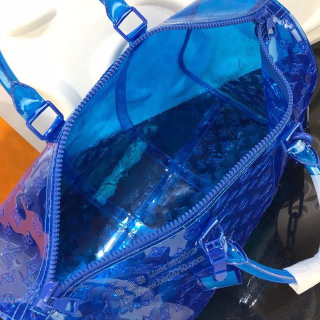 LV旅行包 頂級原單 路易威登肩背包 Monogram印花PVC 多彩KEEPALL50旅行袋 斜挎斜挎包  ydh2825